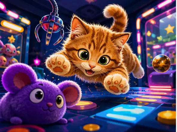 Moonlight Pounce Jigsaw cat-themed game artwork