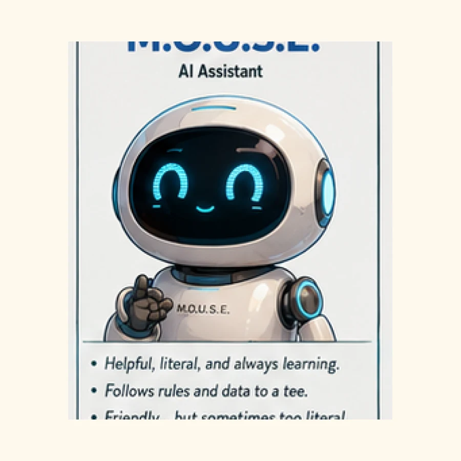 A fictional smart-home system character in Firmware and Fur, represented through interface logic and device comedy.