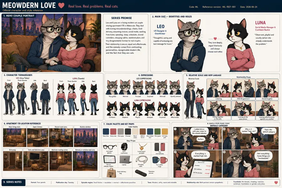 Meowdern Love reference art