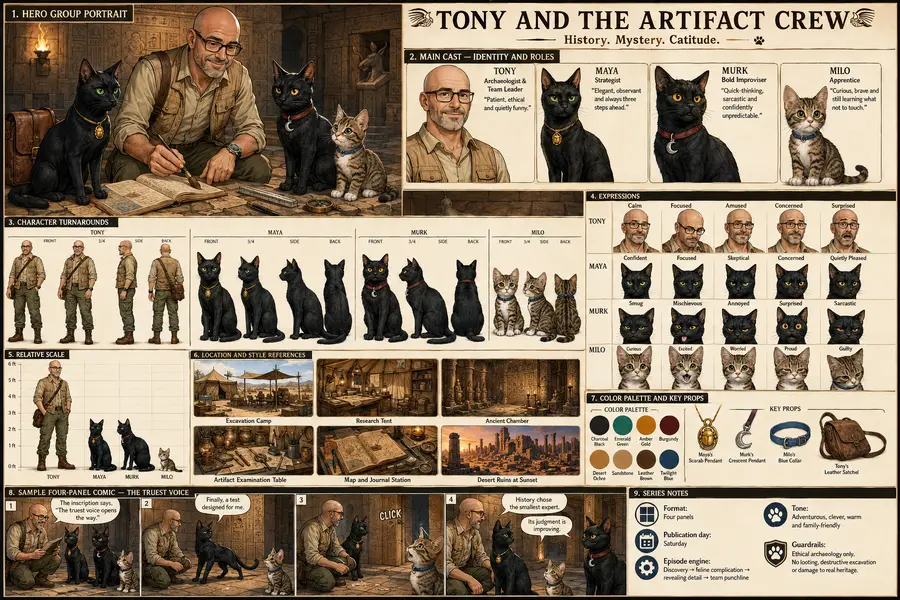 Tony and the Artifact Crew reference art