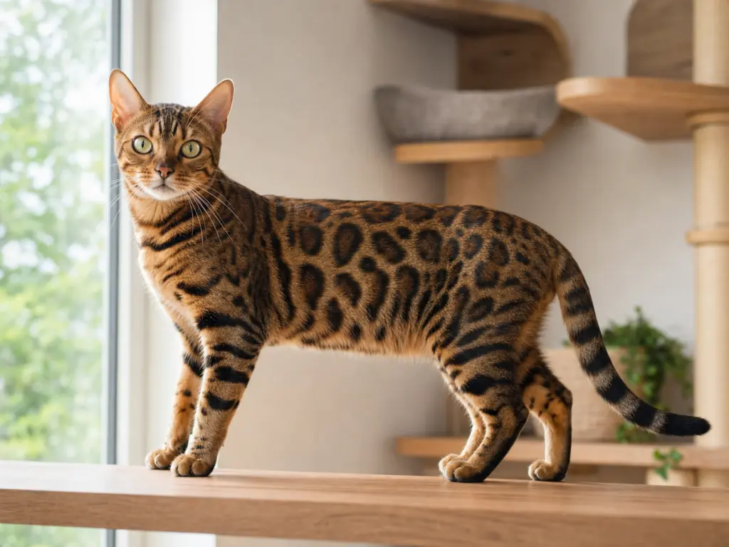 AI-generated ultra-realistic Bengal cat photo for the Sagittarius horoscope breed match.