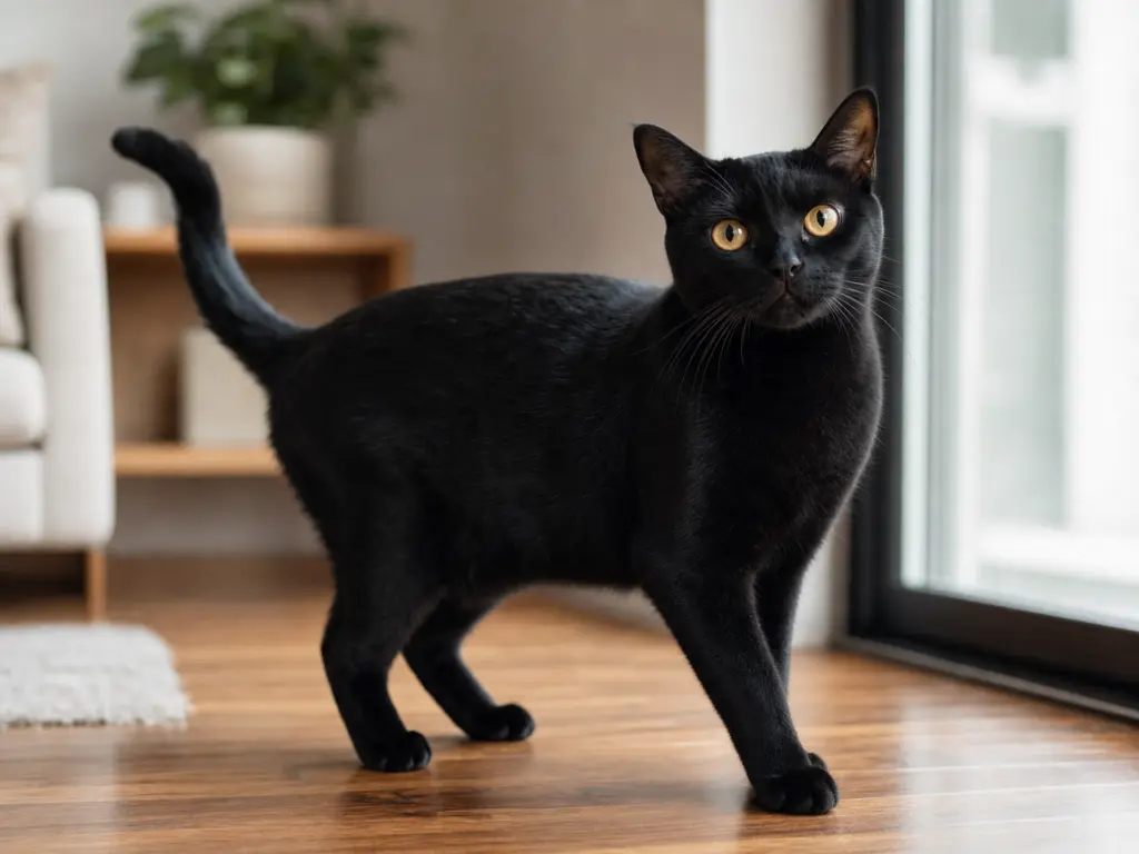 AI-generated ultra-realistic Bombay cat photo for the Scorpio horoscope breed match.