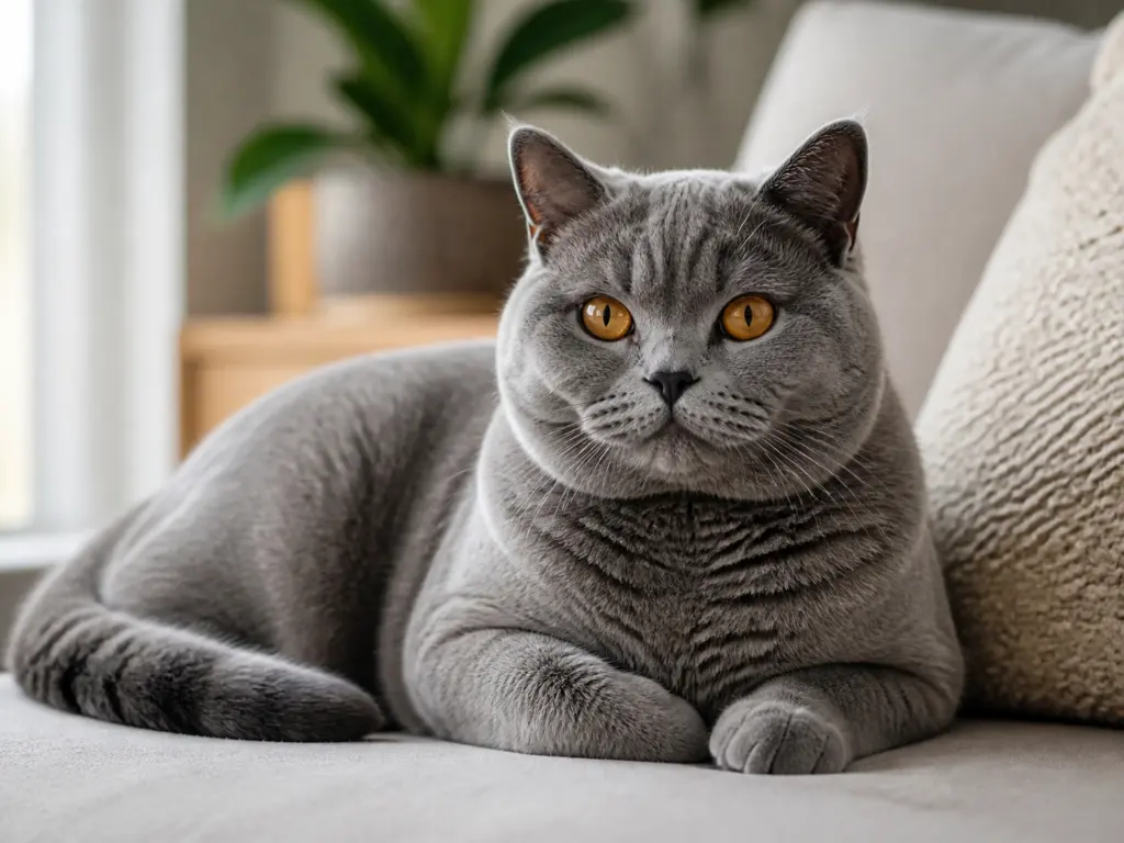 AI-generated ultra-realistic British Shorthair cat photo for the Taurus horoscope breed match.