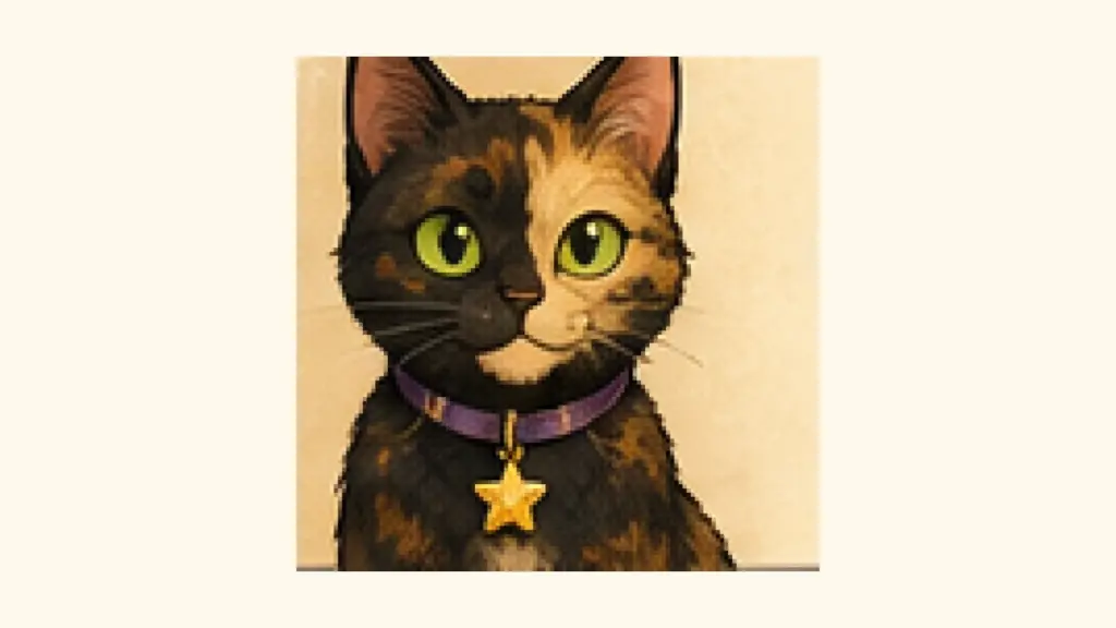 CatWorldly character reference portrait for Dot.